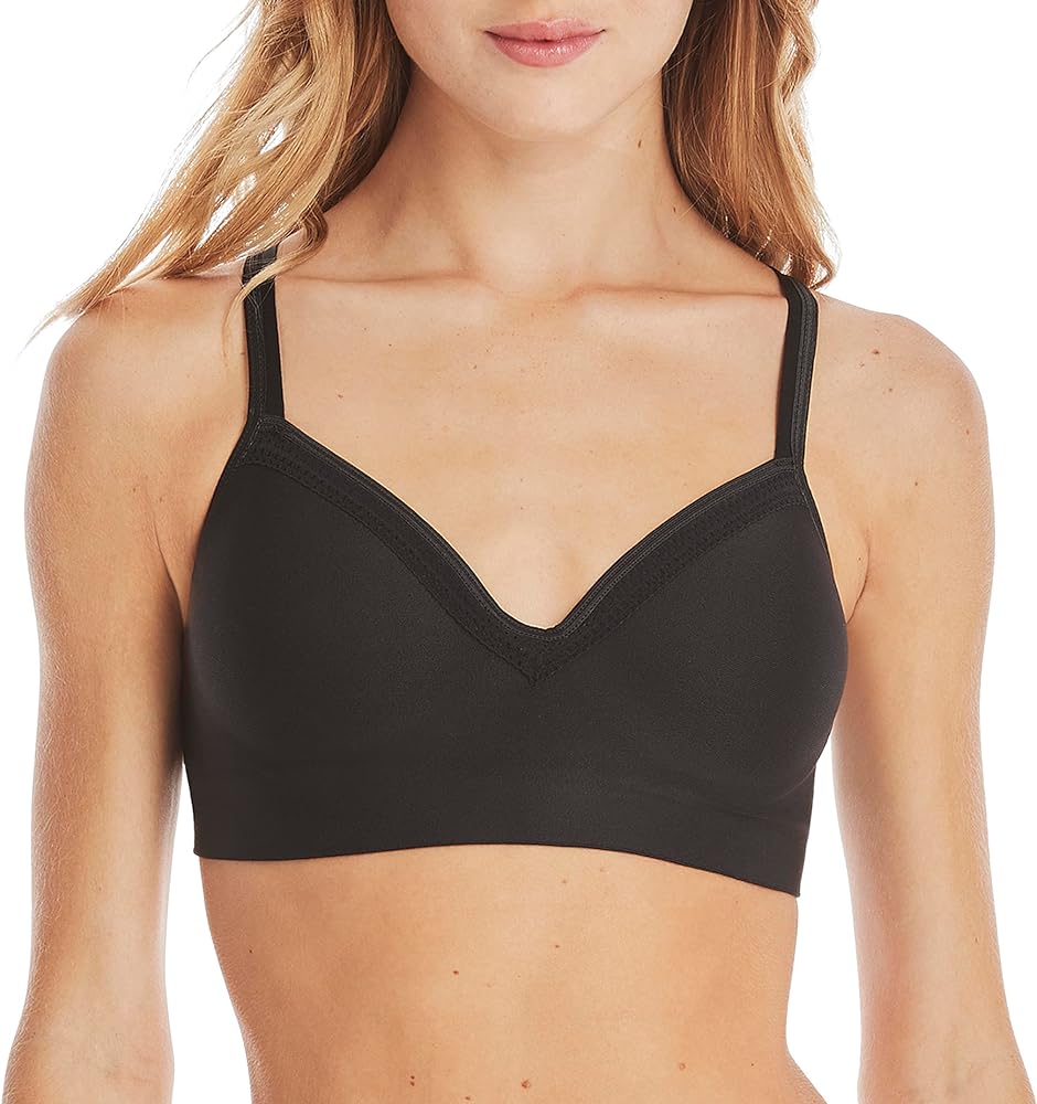 Hanes Womens Wireless Seamless Full-Coverage Convertible T-Shirt Bra With Moisture-Wicking