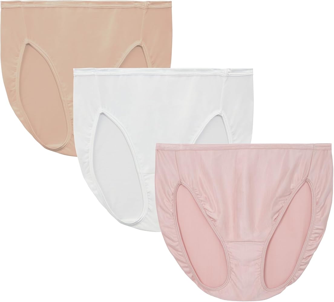 Vanity Fair Women's Illumination Hi Cut Panties, Silky Stretch & Satin Trim