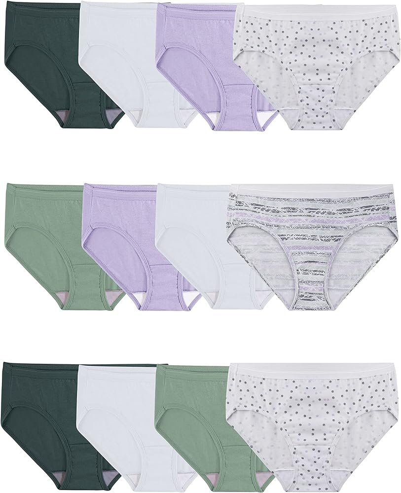 Fruit of the Loom Women's Eversoft Cotton Hipster Underwear, Tag Free & Breathable, Available in Plus Size