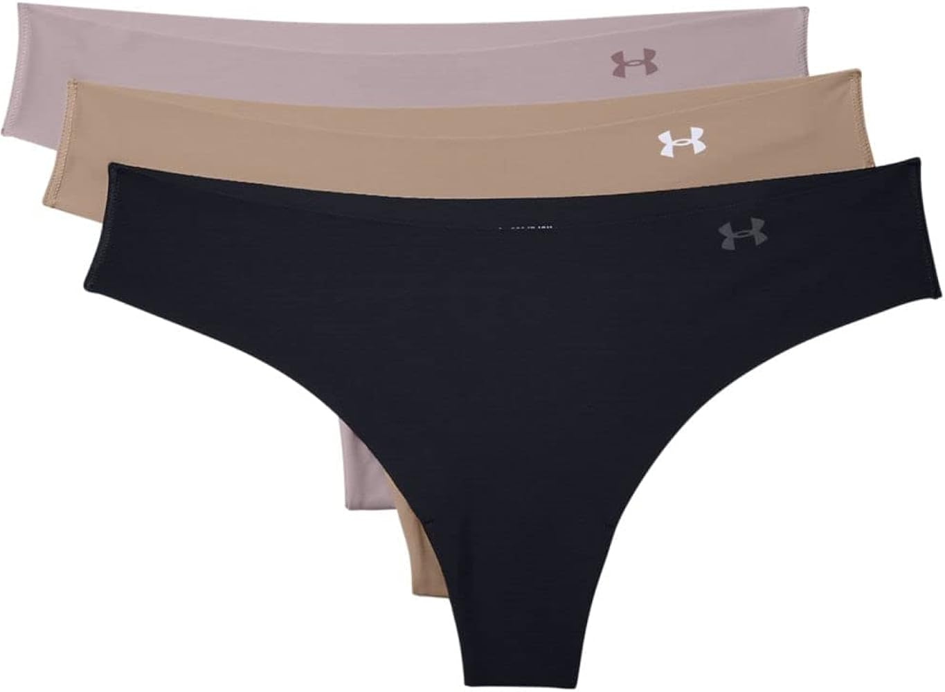 Under Armour Women's 3-pack Pure Stretch No Show Thong Underwear, All-day Comfort & Ultra-soft Fit