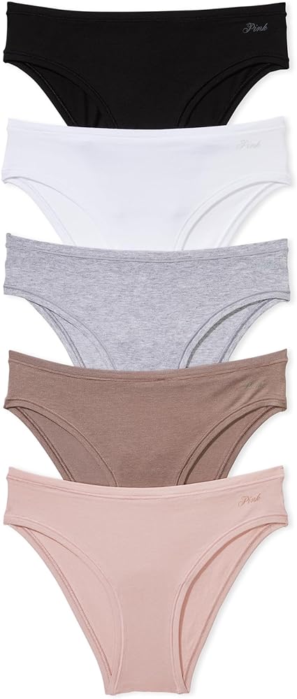 Victoria's Secret PINK Women's Cotton Cheeky Underwear, Minimal Coverage Panties for Women, Multi Pack (XS-XXL)