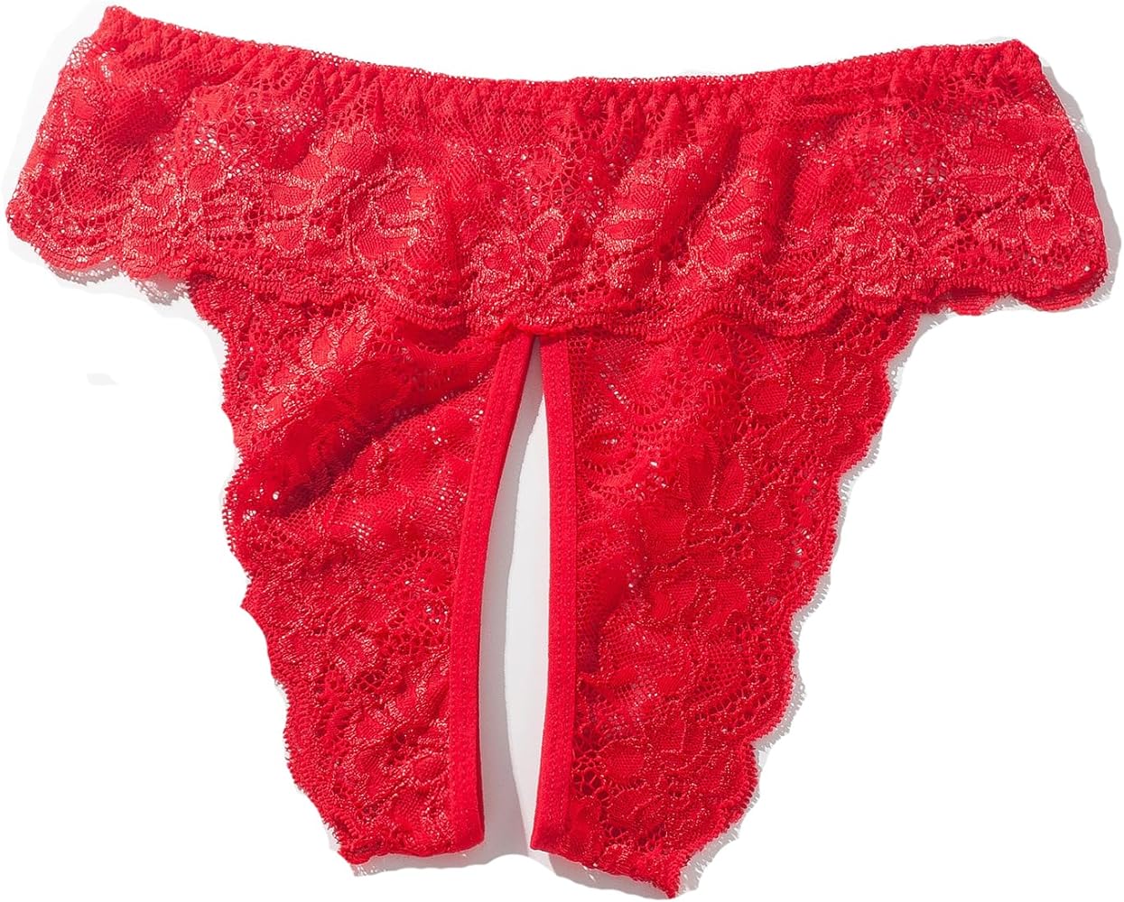 Justgoo Womens Sexy Thongs Lace Panties Underwear Low Rise Plus Size Underpants Pack of 5