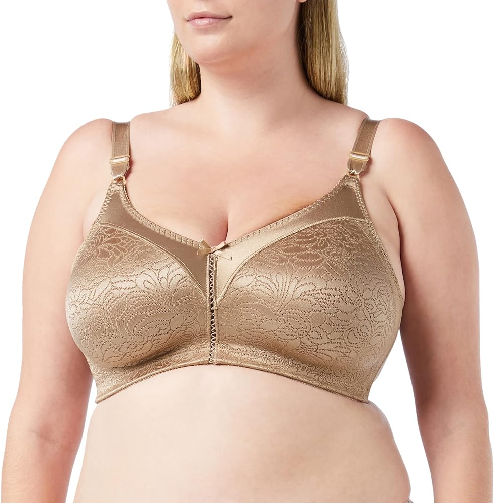 Bali Women's Double Support Wireless, Lace Bra with Stay-in-Place Straps, Full-Coverage