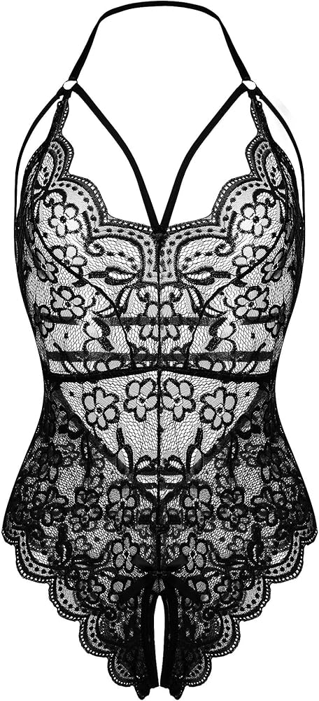 Women Lingerie Lace Bodysuit Floral Babydoll One Piece Sleepwear