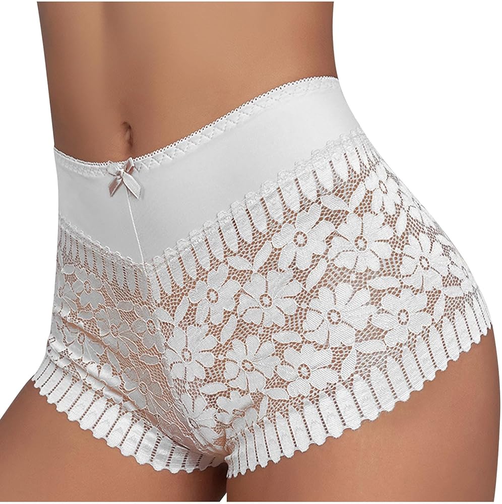 Womens High Waisted Lace Boyshort Underwear No Show Seamless Sexy Breathable Panties Bikini Briefs Ladies Cheeky Briefs