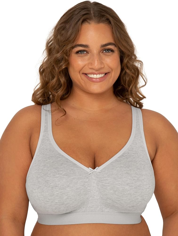 Fruit of the Loom Fit for Me Women's Plus-Size Wireless Cotton Bra, Available in Multi Packs!