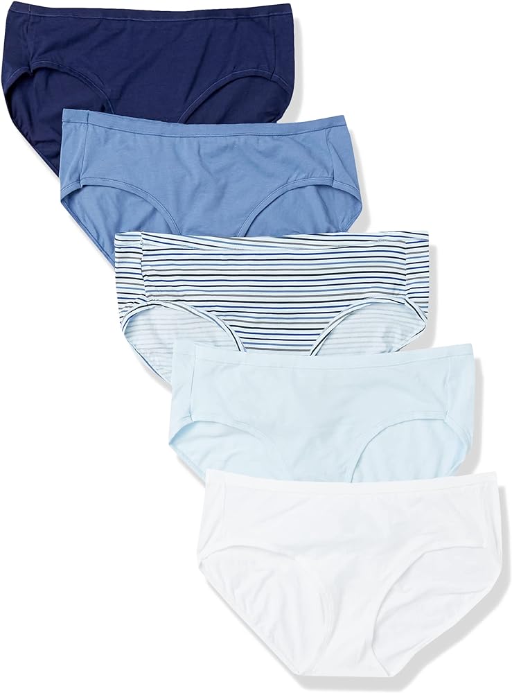 Hanes Ultimate Women's Hipster Panties 5-Pack, Moisture-Wicking Hipster Briefs, Hipster Underwear, 5-Pack (Colors May Vary)