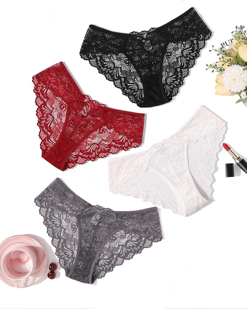 Avidlove Lace Underwear for Women Sexy Hipster Panties Breathable Bikin Panty 3-6 Packs