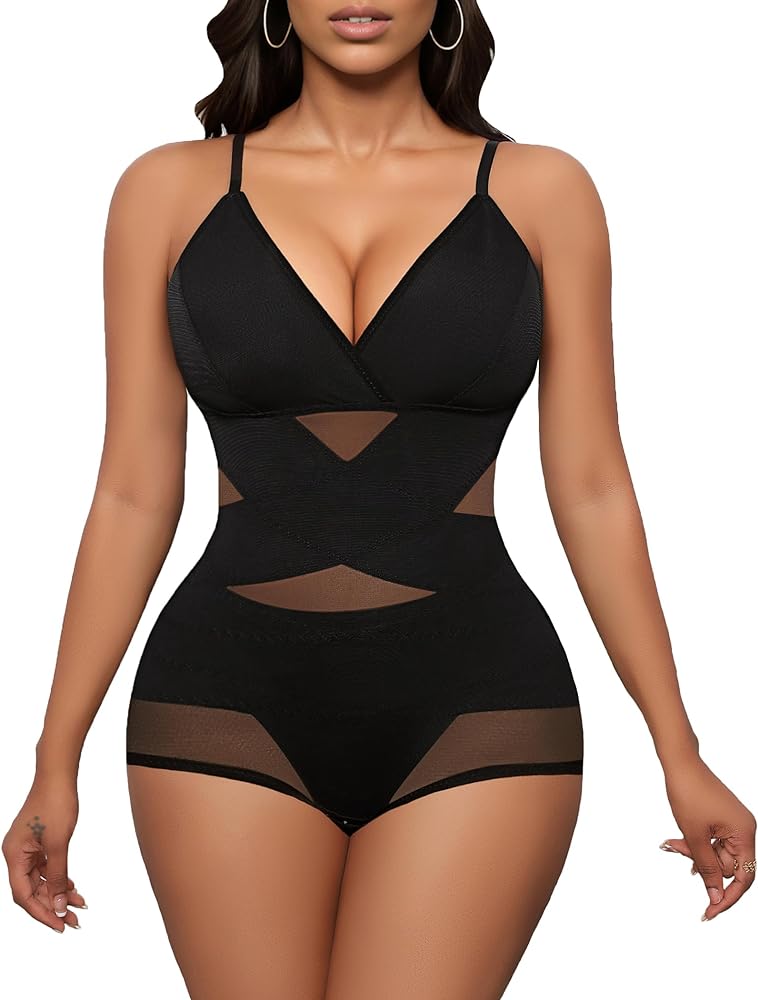 Avidlove Shapewear Bodysuit for Women Body Shaper Tummy Control Shapewear Plus Size Body Suits with Snap Crotch