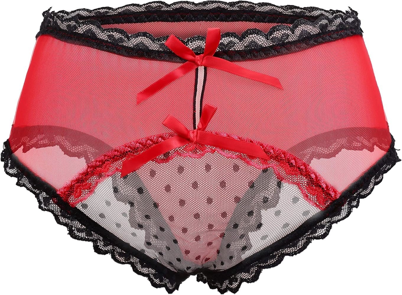 Confonze Women's Sexy Lace Panties Bowknot Briefs Hipster Mesh Knickers Midnight Lingerie Underwear