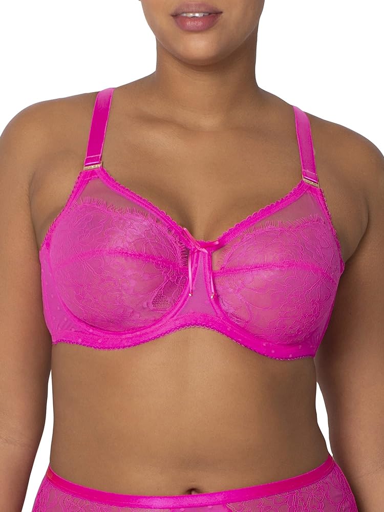 Smart & Sexy Women's Full Coverage Unlined Underwire, Lace & Mesh See, Plus Size Lingerie Inspired Retro Bra