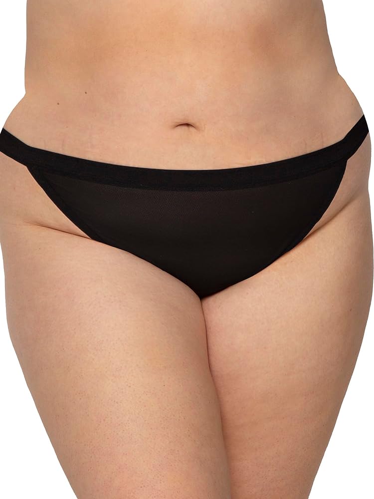 Curvy Couture Women's Plus Size Brief Panties in Smooth, Mesh and Lace, Available in Multi Packs