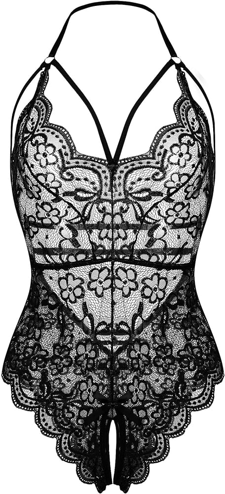 Women Lingerie Lace Bodysuit Floral Babydoll One Piece Sleepwear