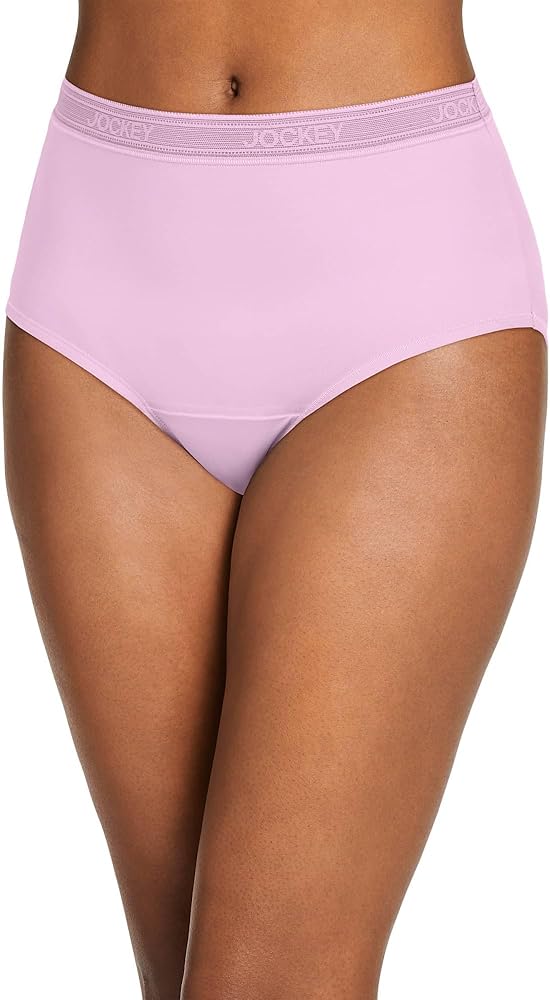 Jockey Women's Underwear Worry Free Microfiber Moderate Absorbency Brief