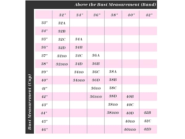 Maidenform Cup and Band Bra Size Chart, Find Your Perfect Bra Size