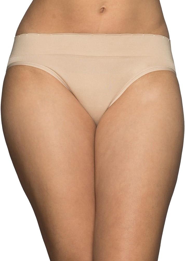 Vanity Fair Women's No Pinch No Show Seamless Bikini Panty 18217, Damask Neutral, 6