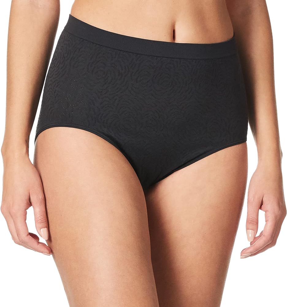 Bali Women`s Comfort Revolution Microfiber Seamless Brief - Black - Size 10 -11