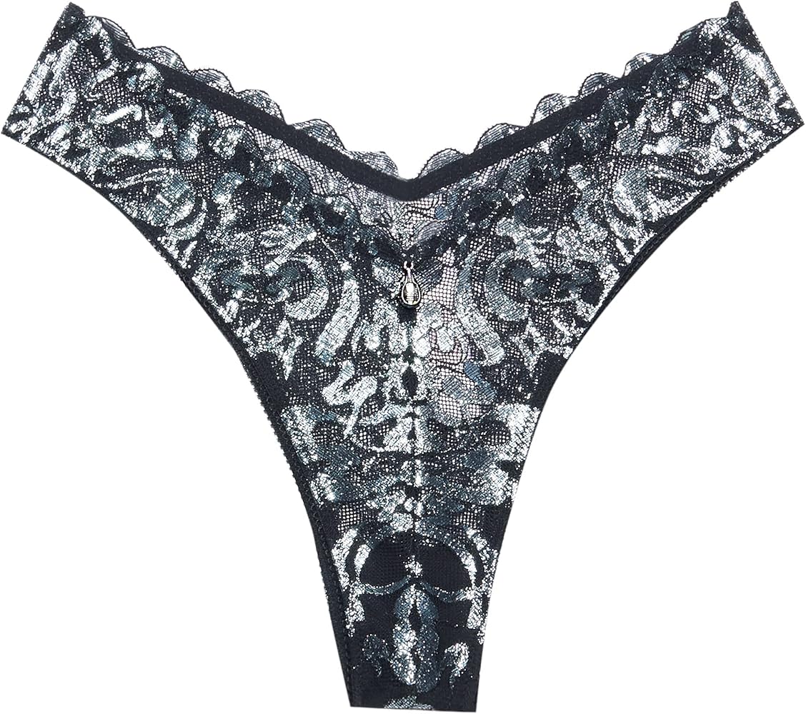 Savage X, Women's Sharp Dresser Lace Hipster Panty, Black Caviar, XL