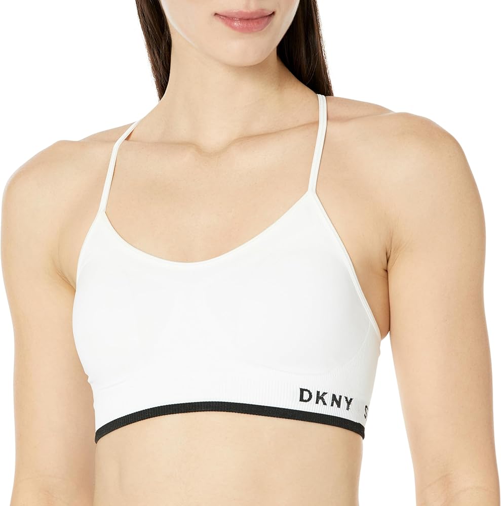 DKNY Women's Performance Support Spaghetti Strap Yoga Running Bra