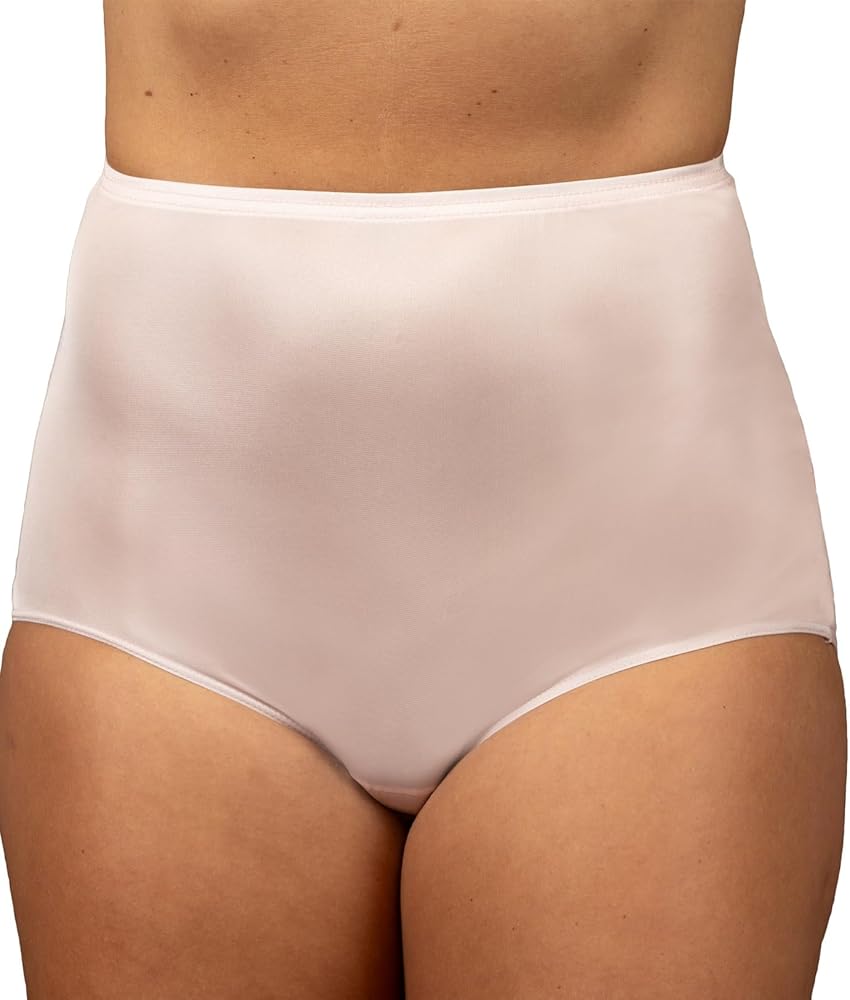 Shadowline Women's Nylon Hidden Elastic Full Brief Panty 3-Pack