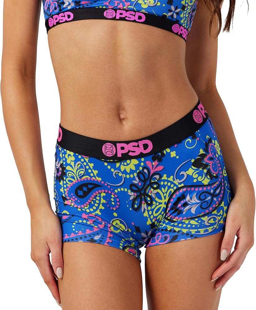 PSD Women's Bandana Print Boy Shorts - Full Coverage Women's Underwear - Comfortable Stretch Panties for Women