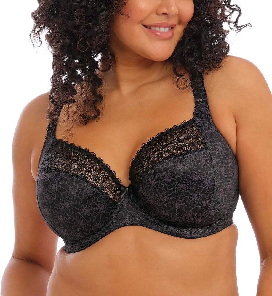 Elomi Womens Plunge Bra, Black, 32H US