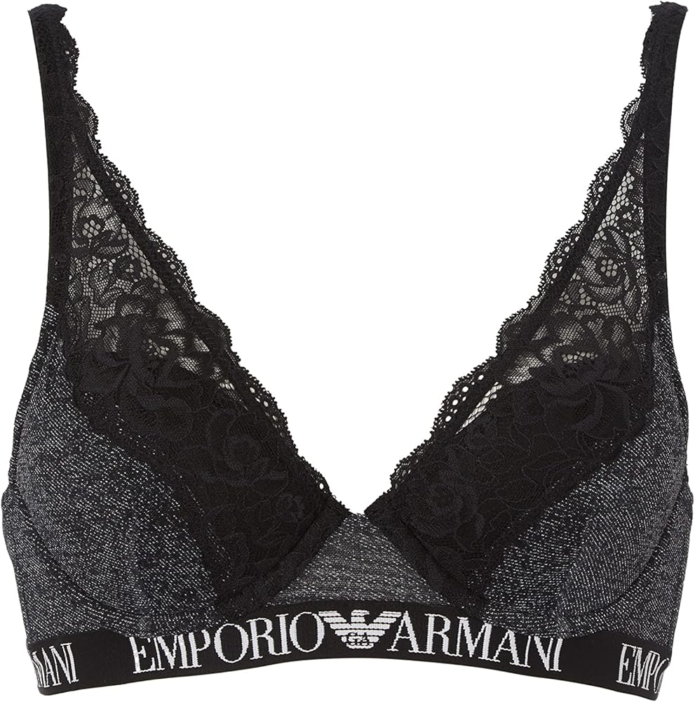 Emporio Armani Women's Denim Mesh Logoband Padded Bra