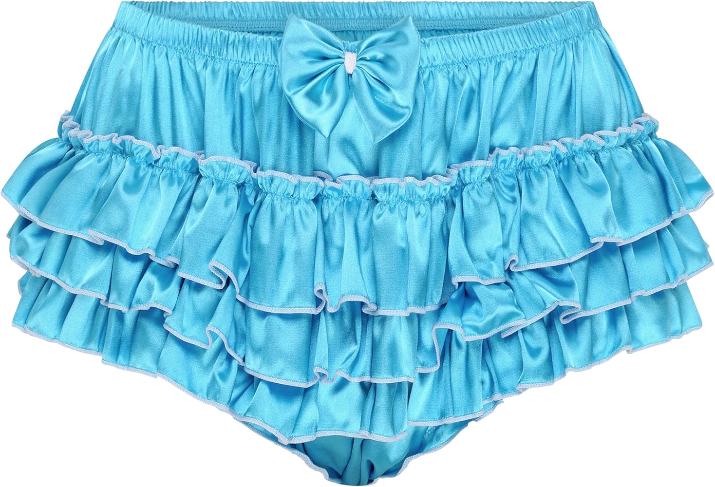 Satini Frilly Sissy Ruffled French Knickers Briefs Lingerie Silky Satin Underwear Panties