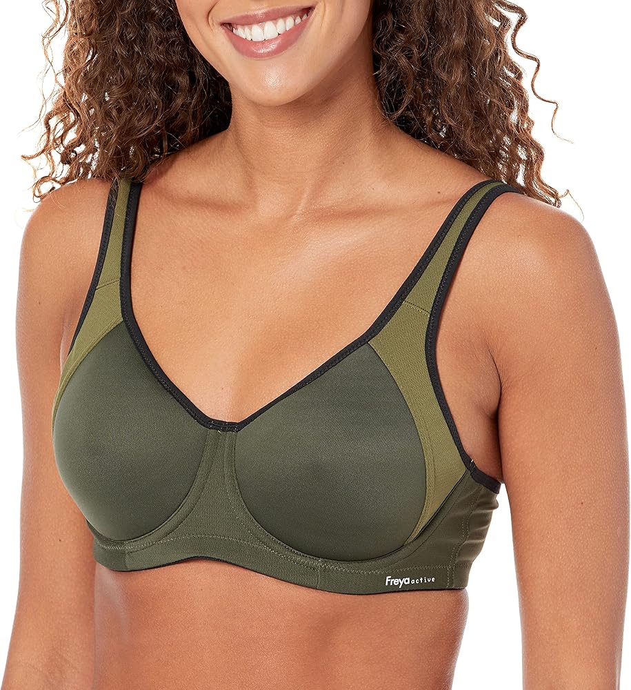 Freya Women's Sonic Underwire Spacer Molded Sports Bra, Khaki, 34G