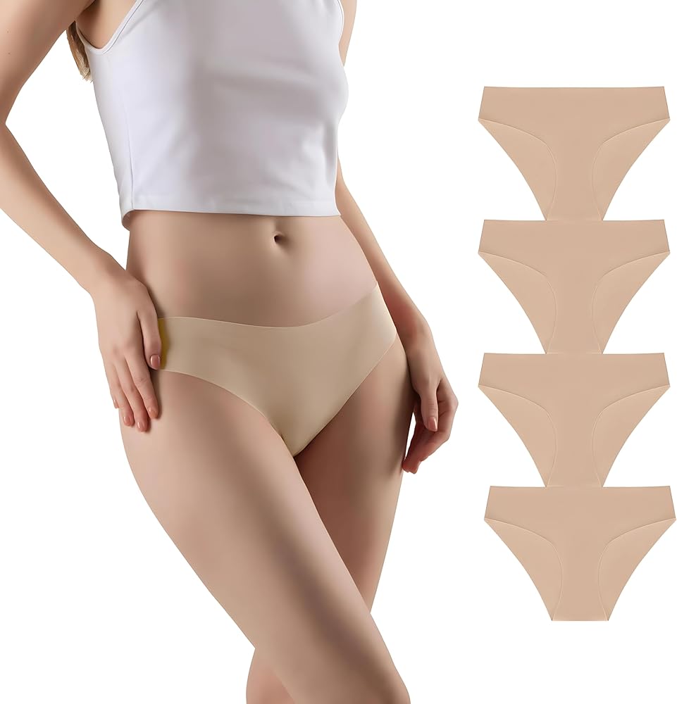 Seamless Womens Underwear Pack 4-6-9 - No Show Slip with No Panty Line for Women - Laser Cut & Breathable (S-XL)