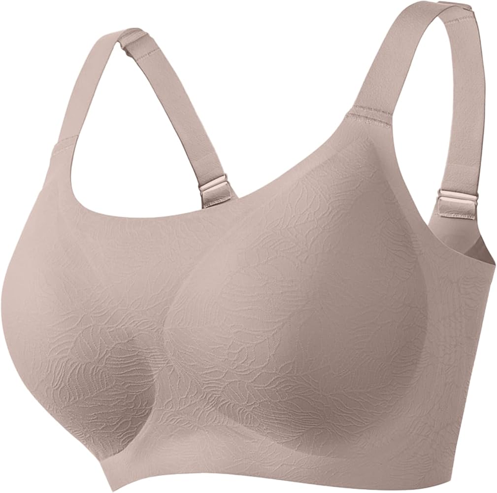 Full Coverage Wireless Bras for Women, T-Shirt Bras, No Underwire Seamless Sleep Bralette with Extra Extender