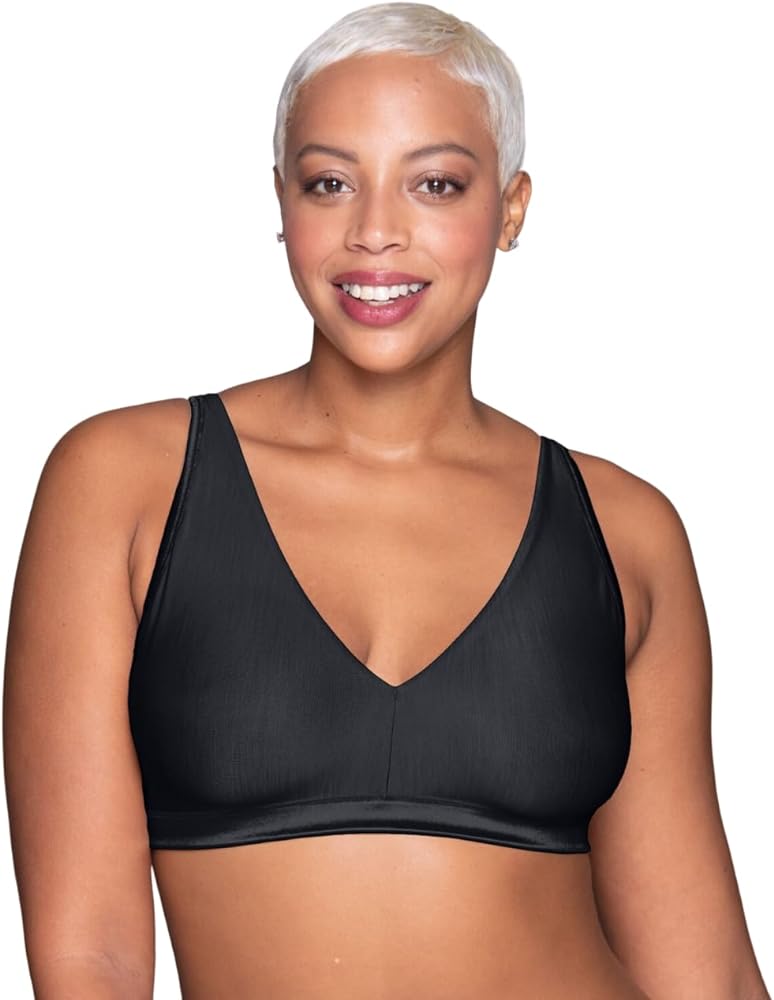 Vanity Fair Womens Illumination Wireless Bralette, M, Midnight Black