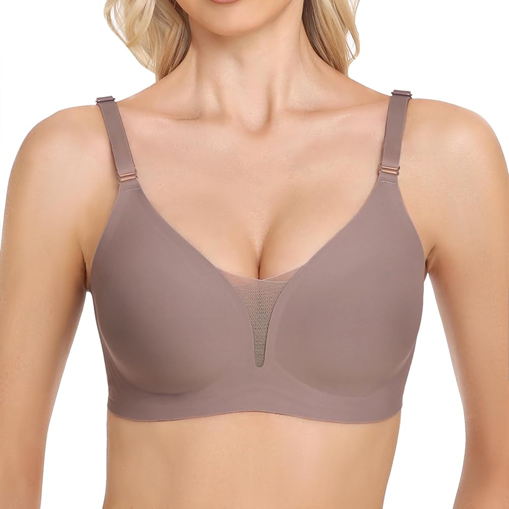 Mesh Bras for Women No Underwire Wireless Comfort Mildly Push Up Bralettes for Women with Support and Bra Extender