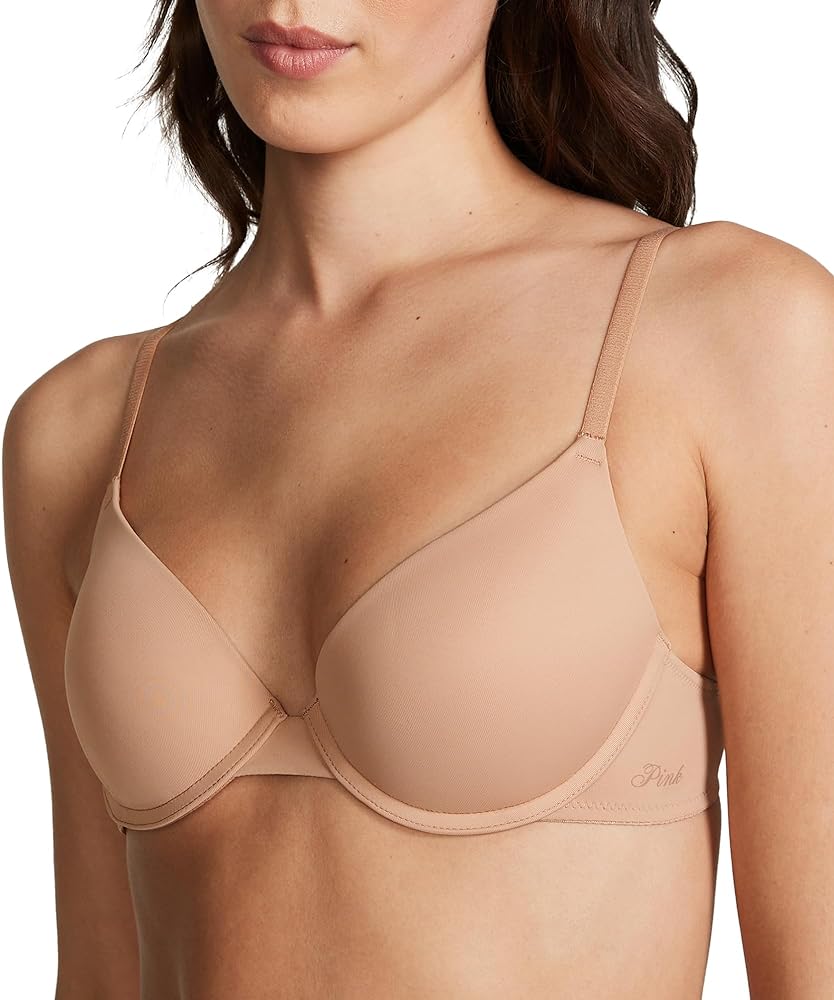 Victoria's Secret Pink Wear Everywhere Push Up Bra, Padded, Smoothing, Bras for Women, Purple (38B)