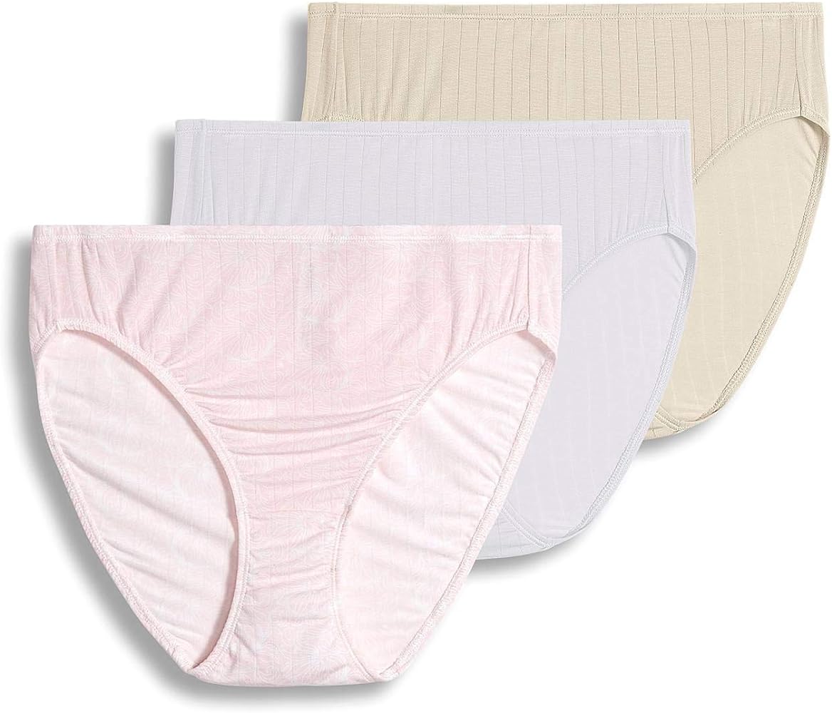 Jockey Women's Underwear Supersoft Breathe French Cut - 3 Pack, Frothy Pink/White/Egyptian Scroll, 6