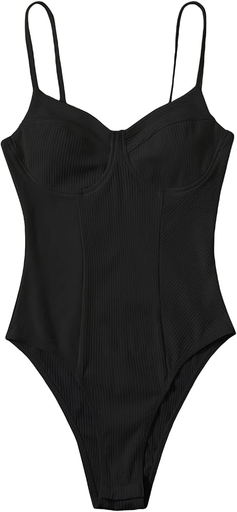 OYOANGLE Women's Plus Size Solid Tummy Control Sleeveless Spaghetti Strap Bodysuit Body Shaper Tank Top