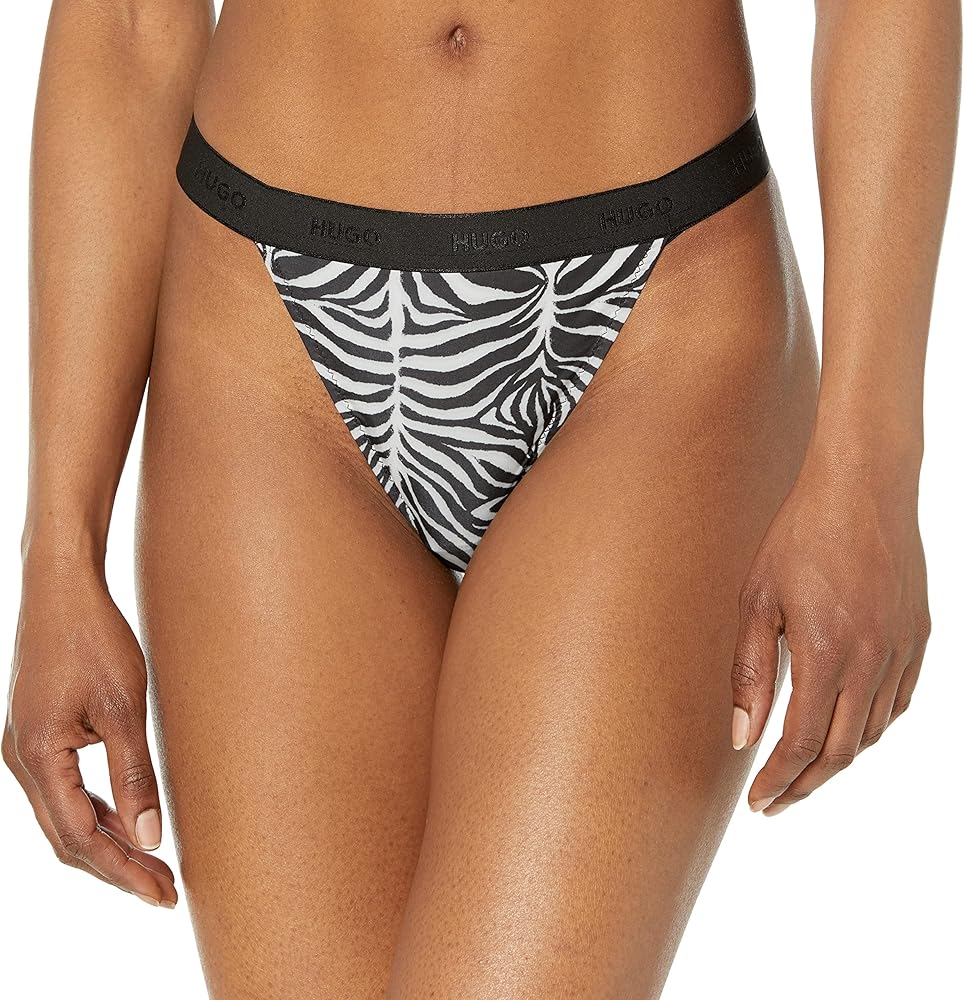 HUGO Women's Zebra Lace Detail Thong