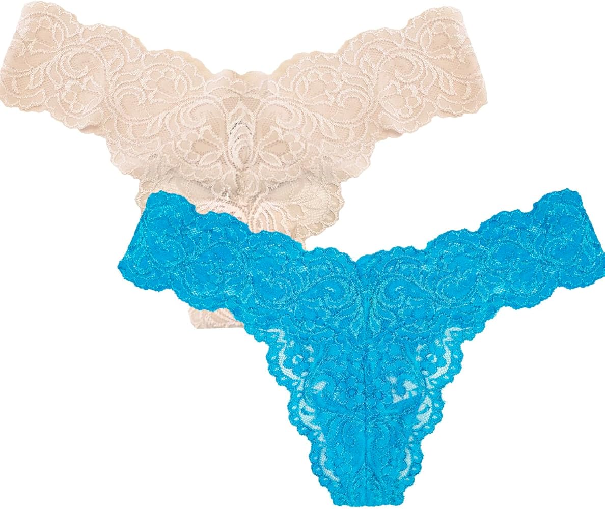 Smart & Sexy Women's Signature Lace Thong Panty 2 Pack