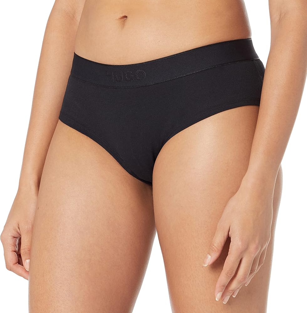 HUGO Women's Ribbed Jersey Hipster Brief