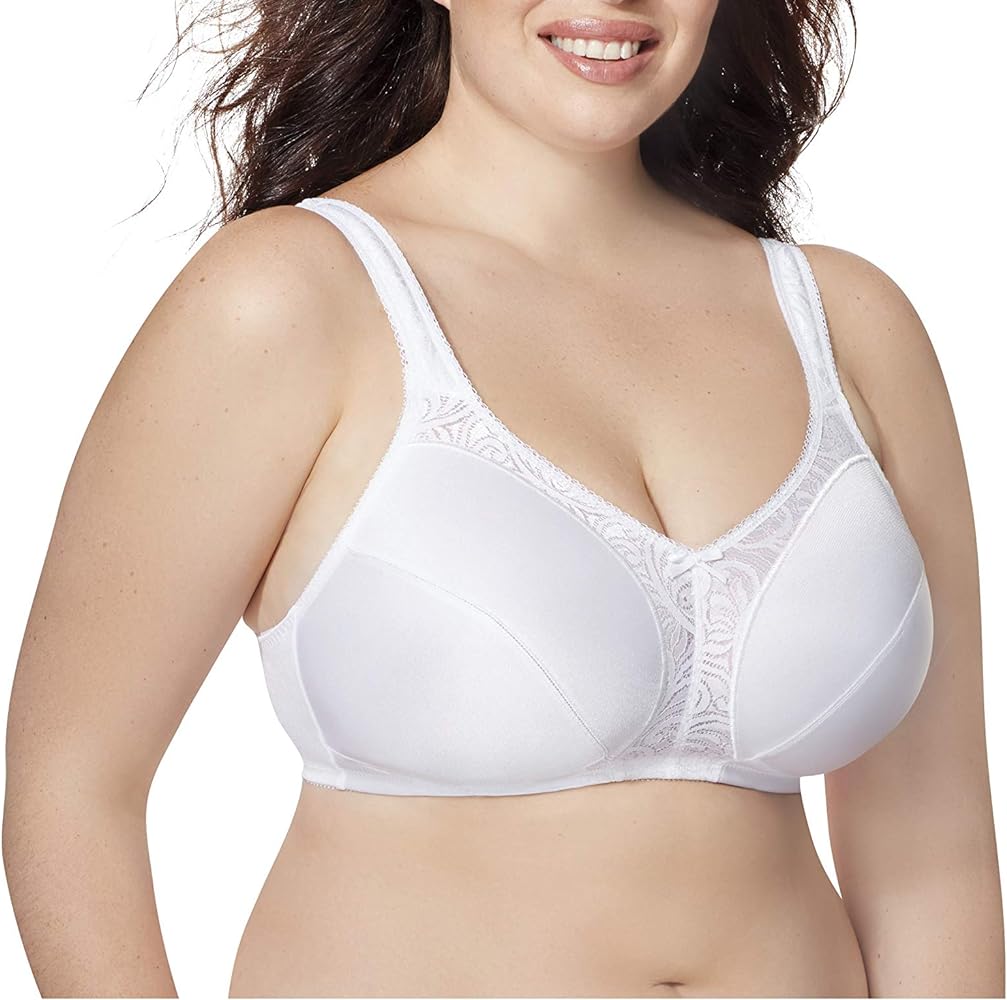 Just My Size Women's Plus Size Comfort Strap Lace Minimizer Wirefree Bra MJ1973