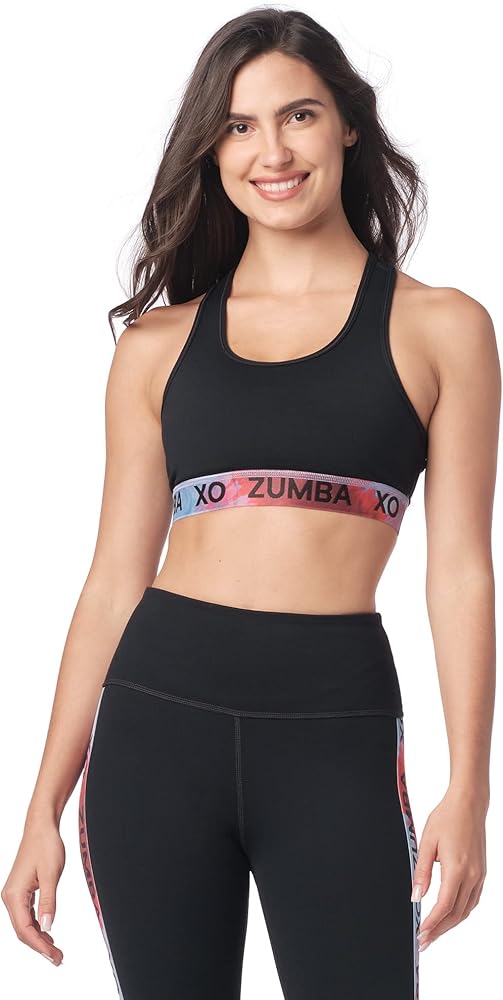 ZUMBA Women’s Love Scoop Sports Bra, Athletic Workout Top for Women