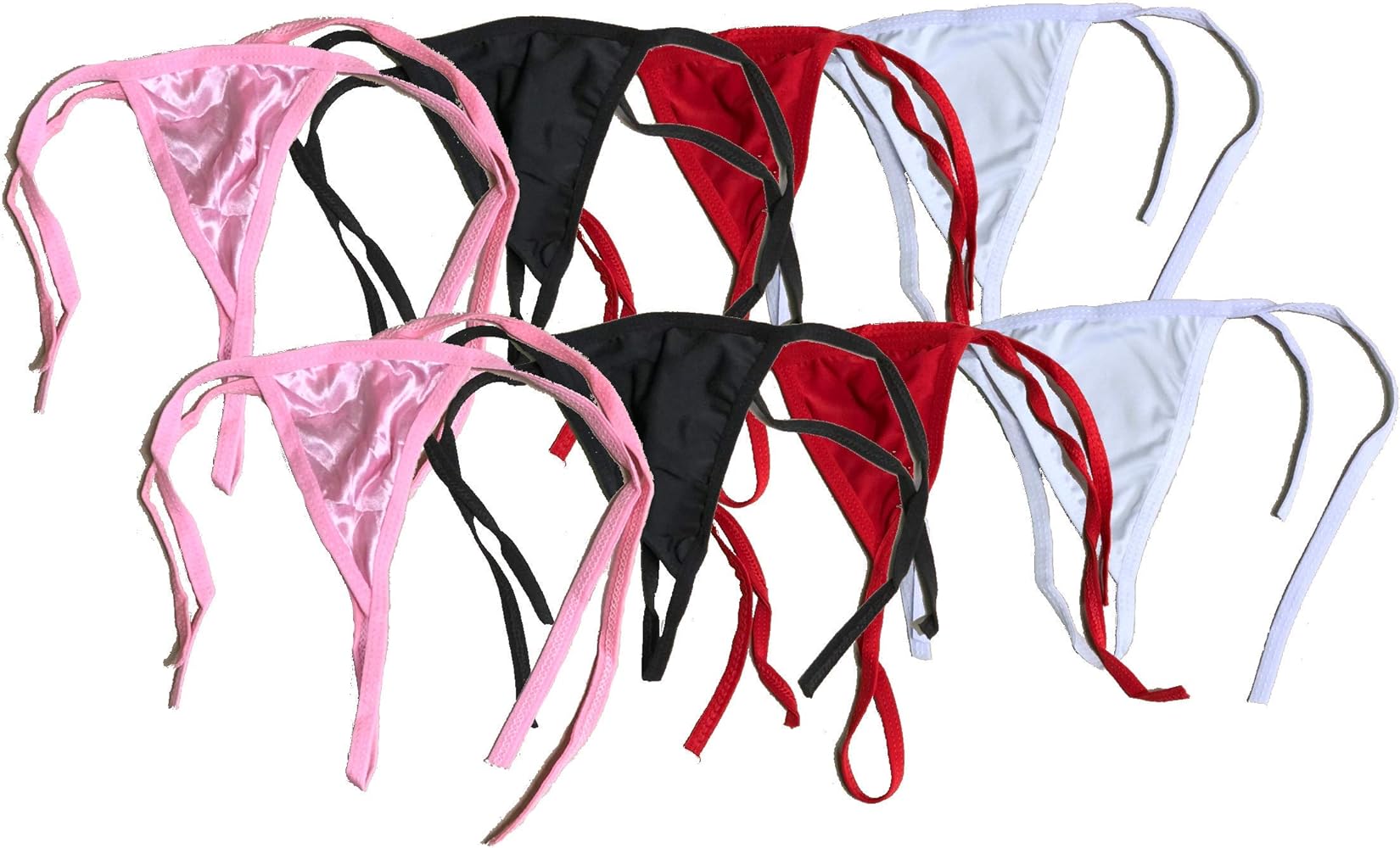 8 Pack Women Sexy Adjustable Sides Underwear Panties G-String Thong Sexy Tie-Side T Back Panty