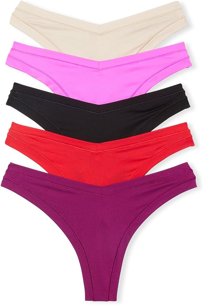 Victoria's Secret PINK Women's Cotton Stretch Thong Underwear, Panties for Women, Multi Pack (XS-XXL)