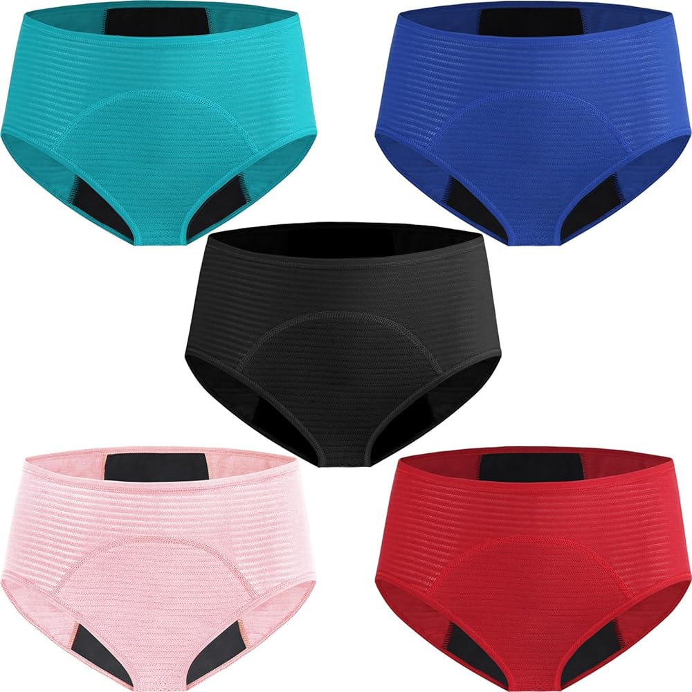 Womens Cotton Mesh Period Panties Menstrual Leak Proof Underwear Incontinence Protective Briefs