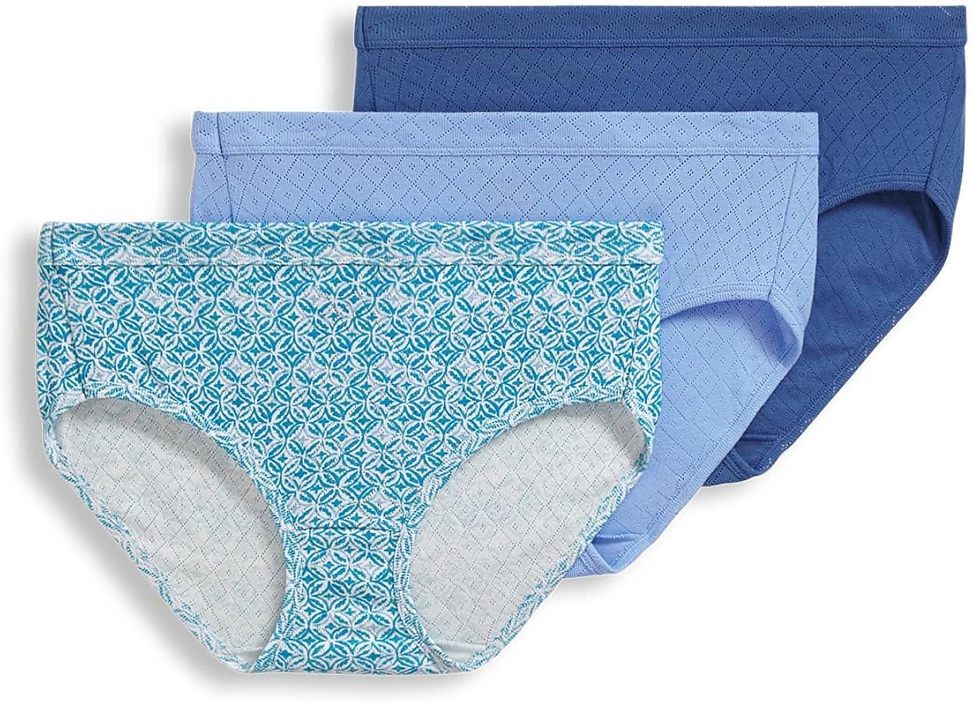 Jockey Women's Underwear Elance Breathe Hipster - 3 Pack, Nordic Blue/Dewey Lilac/Island Tile, 10