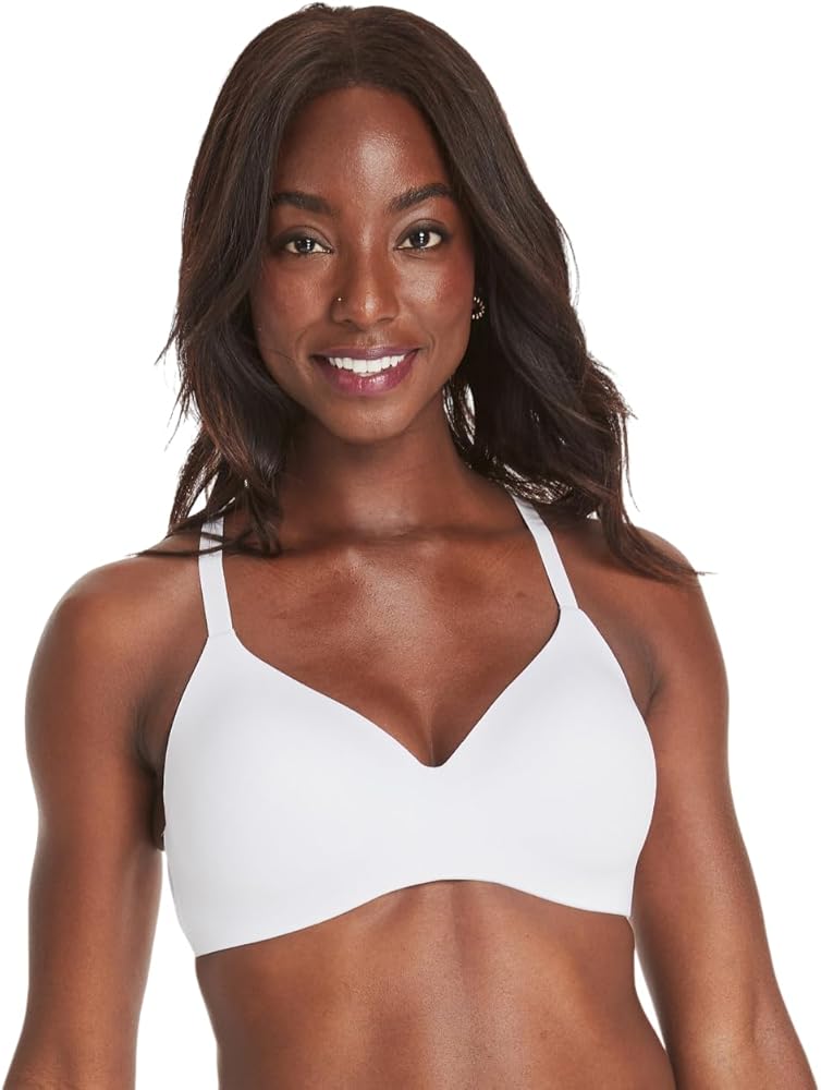 Hanes Womens Concealing Petals Wireless Bra with Convertible Straps, 2XL, White