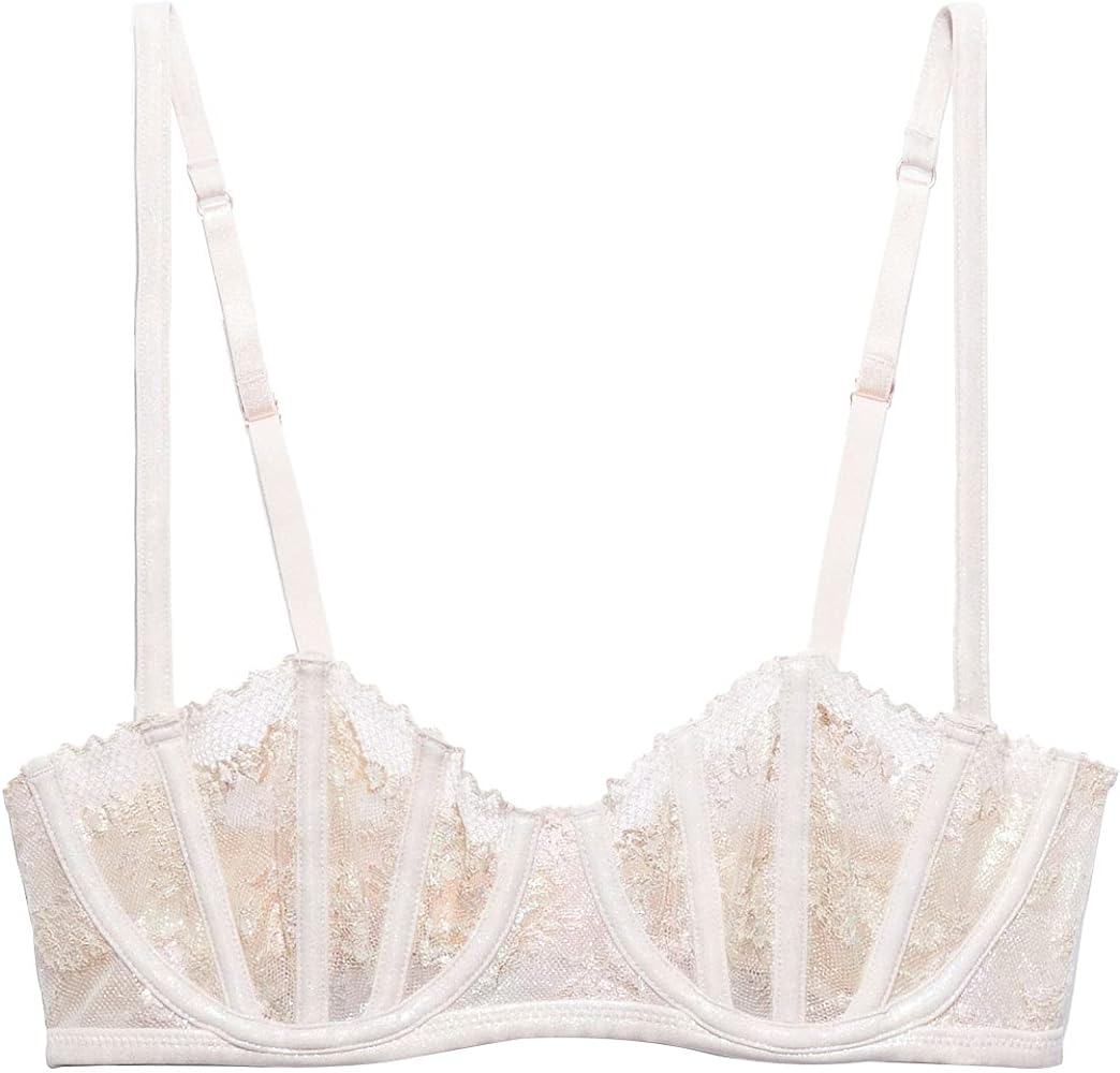 Savage X Fenty Women's Caged Lace Unlined Balconette Bra