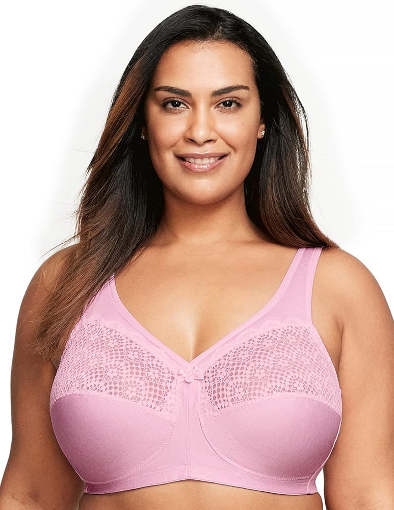 Glamorise Women's Plus Size MagicLift Moisture Control Bra Wirefree #1064