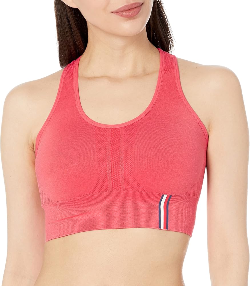 Tommy Hilfiger Women's Medium Impact Long Line Seamless Fabric Sports Bra