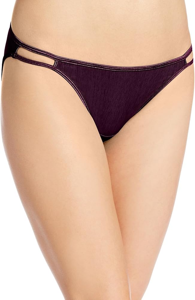 Vanity Fair Womens Body Shine Illumination String Bikini, 8, Sangria 2